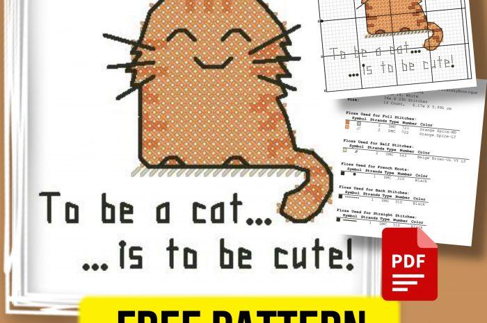 “Morris. Cute cat” – free cross stitch pattern