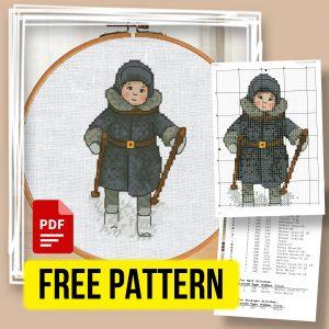 “Russian Boy” - Free Cross Stitch Pattern Download Winter