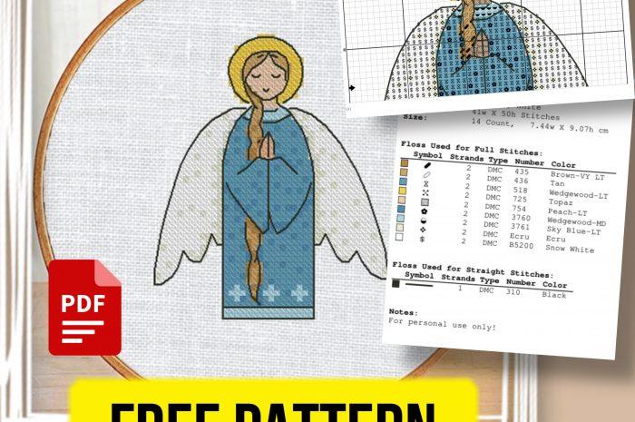 “Easter Angel” – free cross stitch pattern