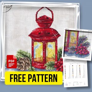 “Flashlight” - Free Printable Cross Stitch Pattern Winter