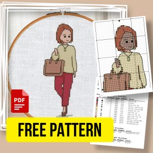 “Doll Maria” - Free Modern Cross Stitch Pattern Download