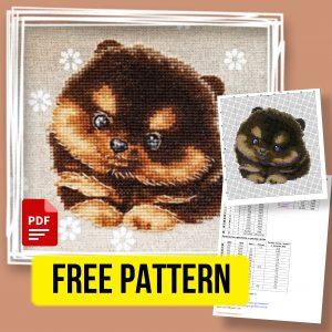 “Little puppy” - Free Small Cross Stitch Pattern Animals Dog