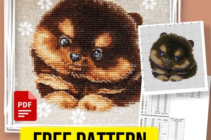 “Little puppy” – free cross stitch pattern