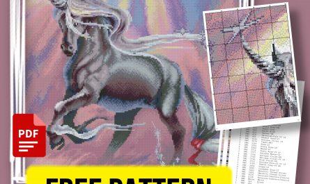 “Unicorn” - Free Large Cross Stitch Pattern Animals Horse