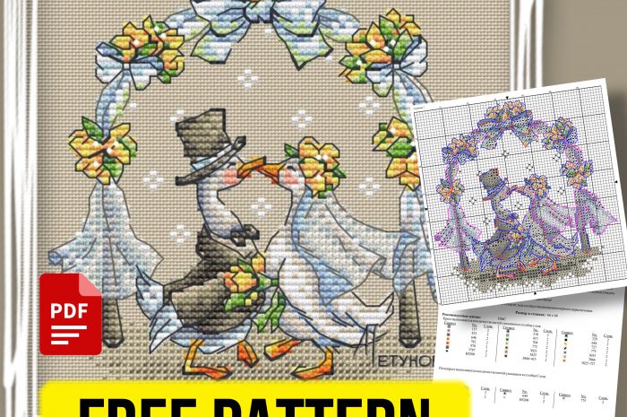 “Wedding Kiss” – free cross stitch pattern