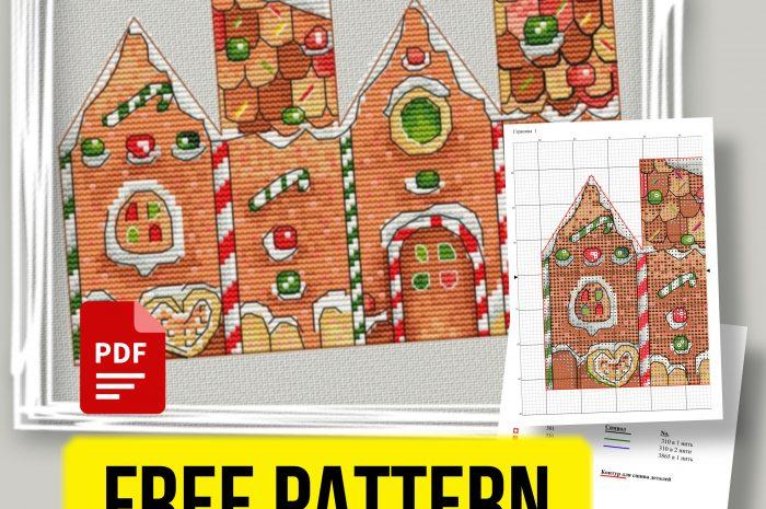 “Gingerbread House” – free cross stitch pattern