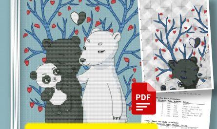 “Panda Family” - Free Cross Stitch Pattern Animals Download