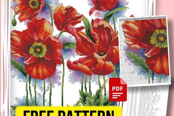 “Poppies” – free cross stitch pattern