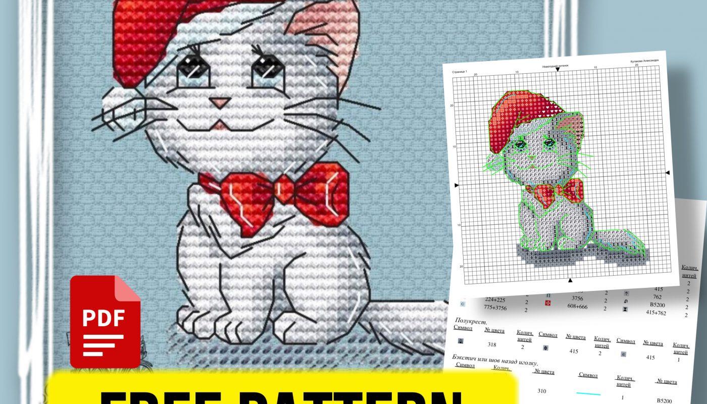 “Winter Cat” - Free Cross Stitch Pattern Animals Small