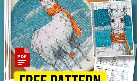 “Lama” - Free Printable Small Cross Stitch Pattern Download