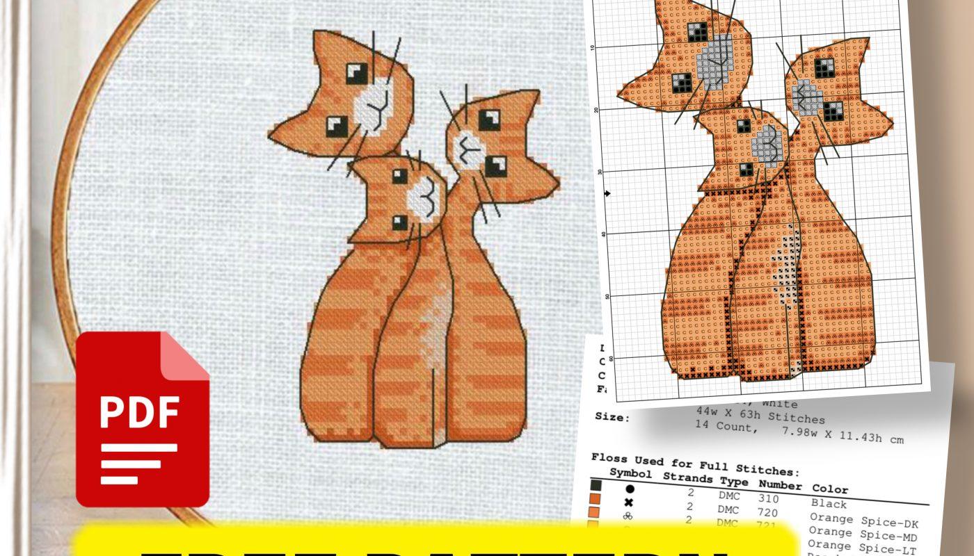 ”Cats Family” - Free Cross Stitch Pattern Love Animals