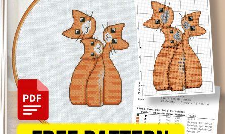 ”Cats Family” - Free Cross Stitch Pattern Love Animals