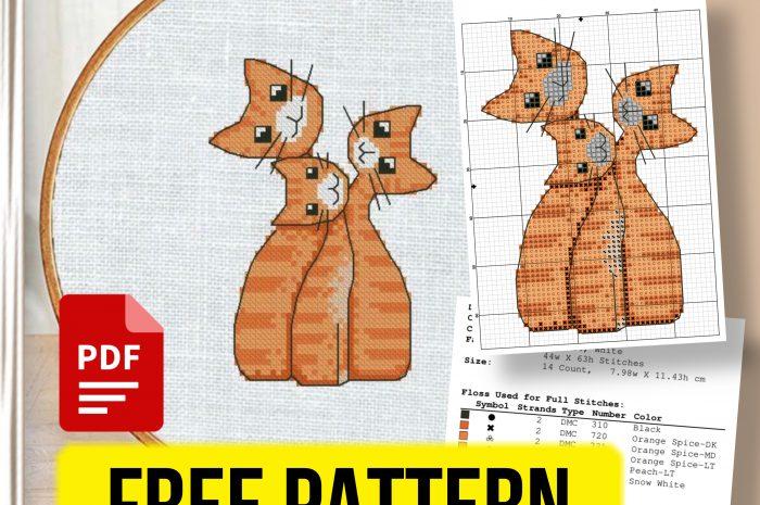 “Cats family” – free cross stitch pattern