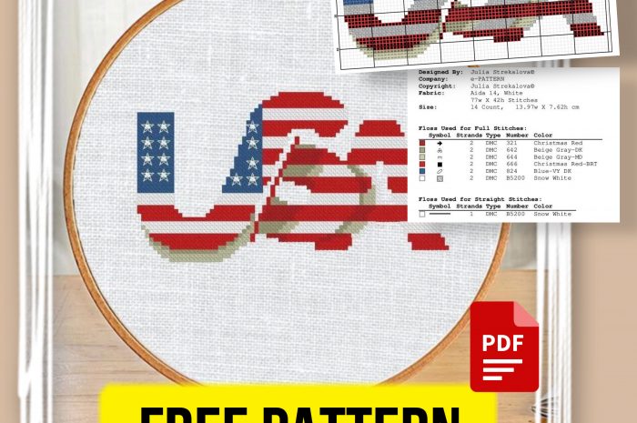 “USA Flag” – free cross stitch pattern