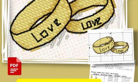 “Wedding rings” - Free Cross Stitch Pattern Love Download