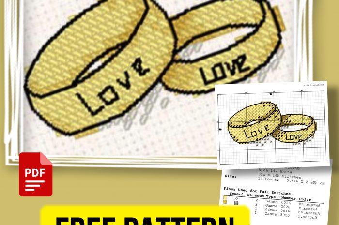 “Wedding rings” – free cross stitch pattern