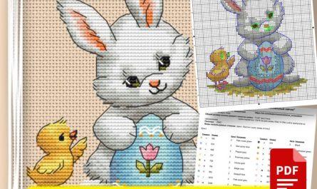 “Easter Bunny” - Free Cross Stitch Pattern Animals Rabbit