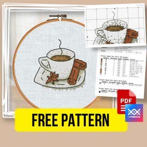 “Coffee Cup” - Free Printable Cross Stitch Pattern Design