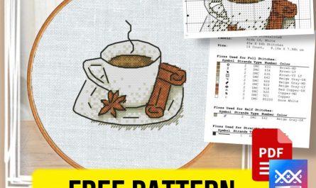 “Coffee Cup” - Free Printable Cross Stitch Pattern Design