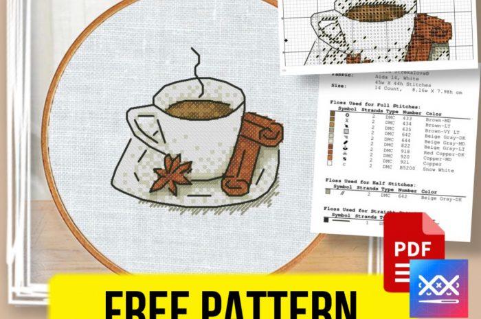 “Coffee Cup” – free cross stitch pattern