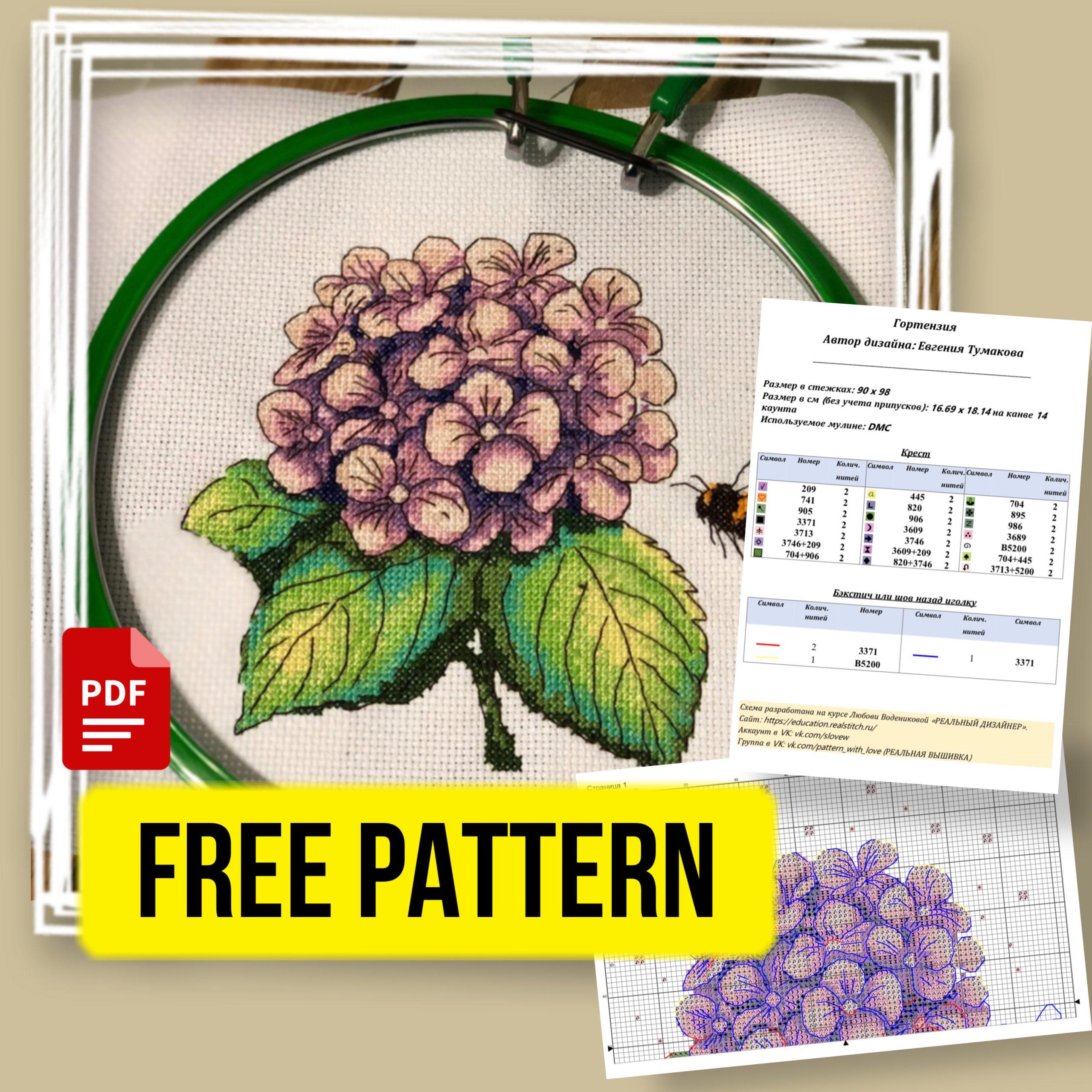 Free Cross Stitch Patterns Hydrangeas Turley Glynda