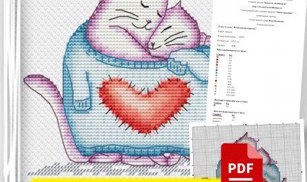 “Cats in Love” - Free Cross Stitch Pattern Animals Download