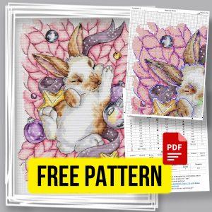 “Sleeping Rabbit” - Free Cross Stitch Pattern Animals