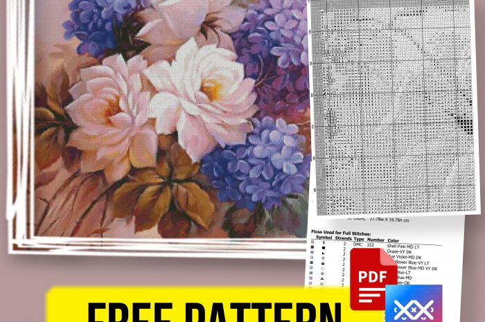 “Flowers” – free cross stitch pattern