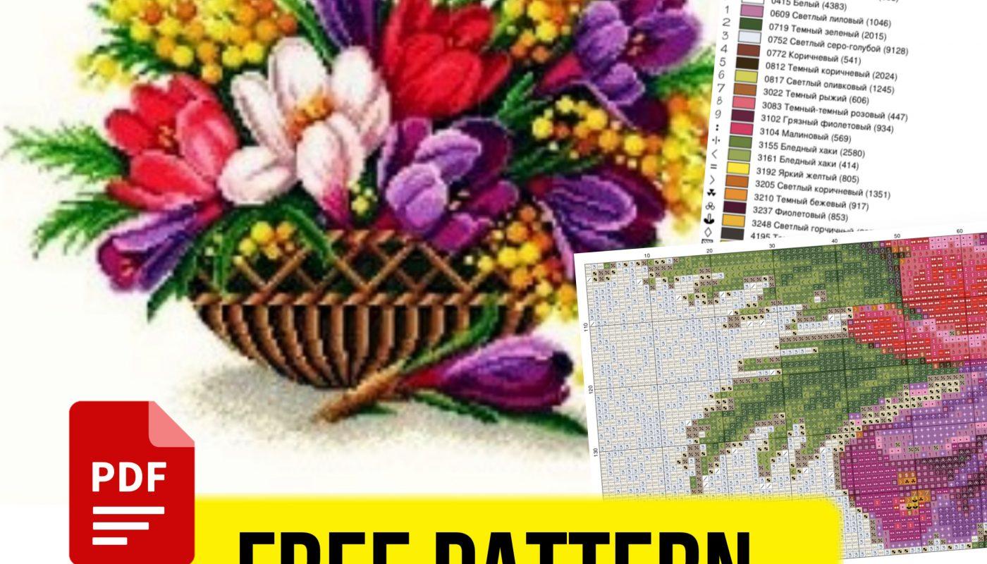 “Crocuses” - Free Cross Stitch Pattern Flowers Nature PDF