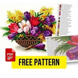 “Crocuses” - Free Cross Stitch Pattern Flowers Nature PDF