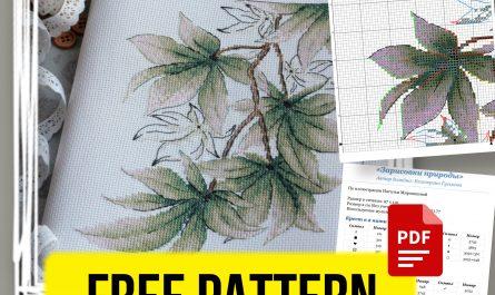 “Green Leaves” - Free Cross Stitch Pattern Nature Flowers