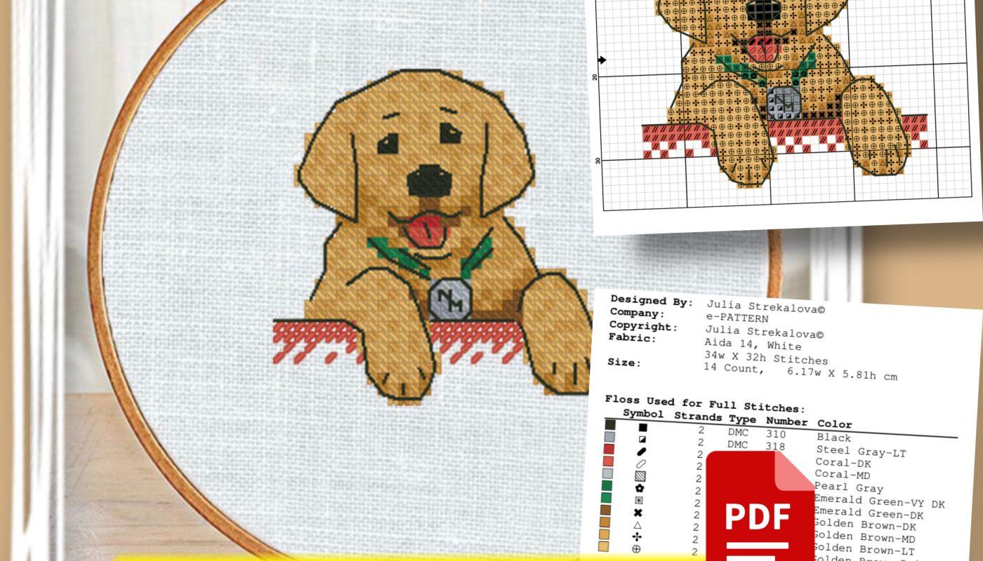 “Cute dog” - Free Cross Stitch Pattern Animals Puppy PDF