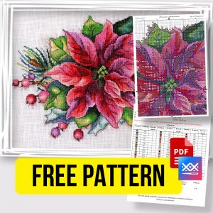 “Poinsettia” - Free Cross Stitch Pattern Flowers Download