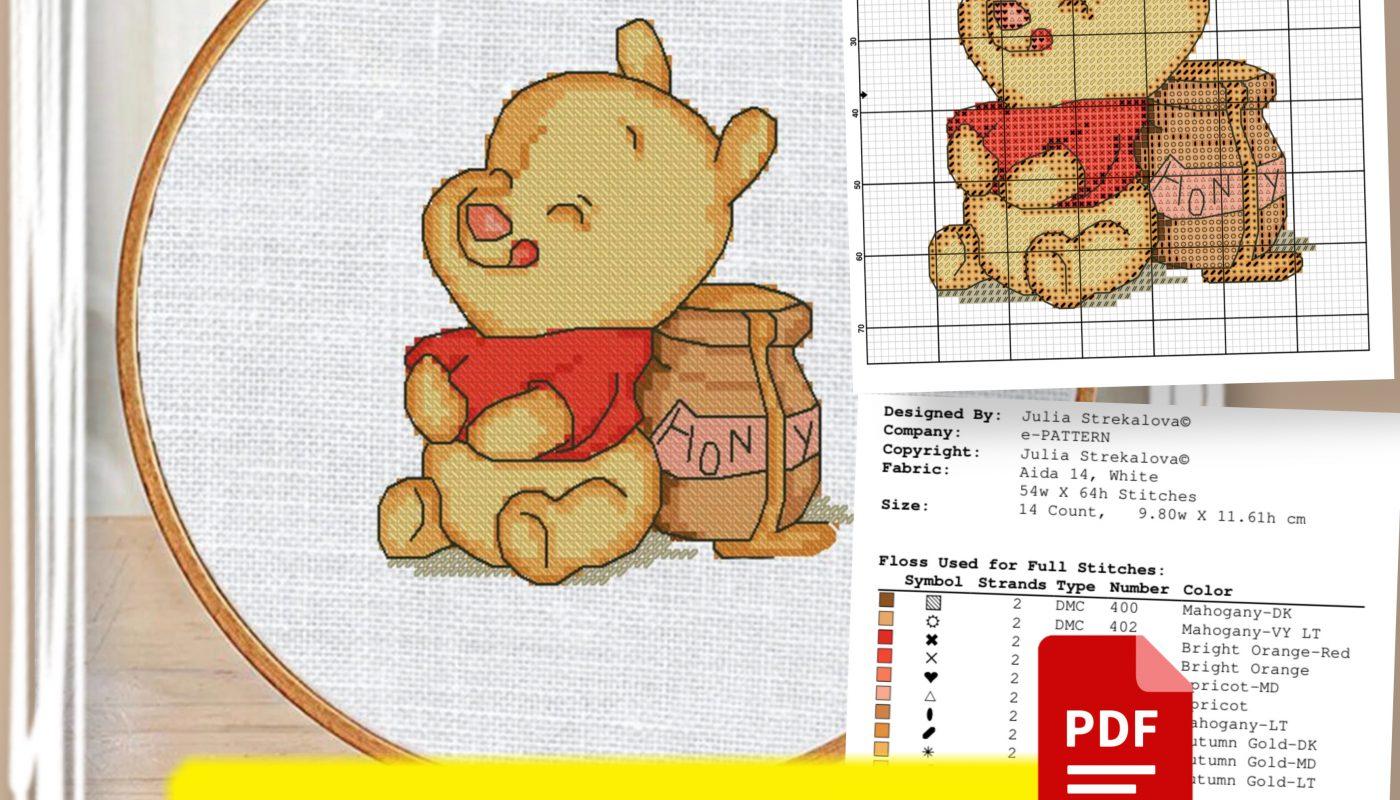“Full Bear” - Free Baby Cross Stitch Pattern Winnie the Pooh