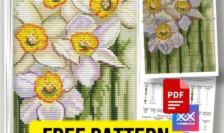 “Narcissist” - Free Printable Cross Stitch Pattern Flowers