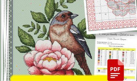 “Bird and Flower” - Free Cross Stitch Pattern Nature PDF