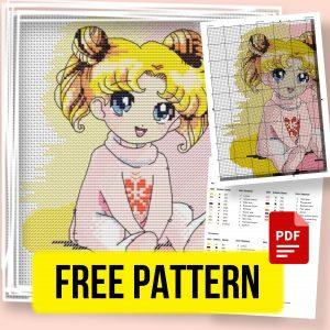 “Girl Rabbit” - Free Cross Stitch Pattern Characters