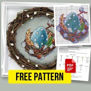 “Nest” - Free Cross Stitch Pattern Animals Nature Birds