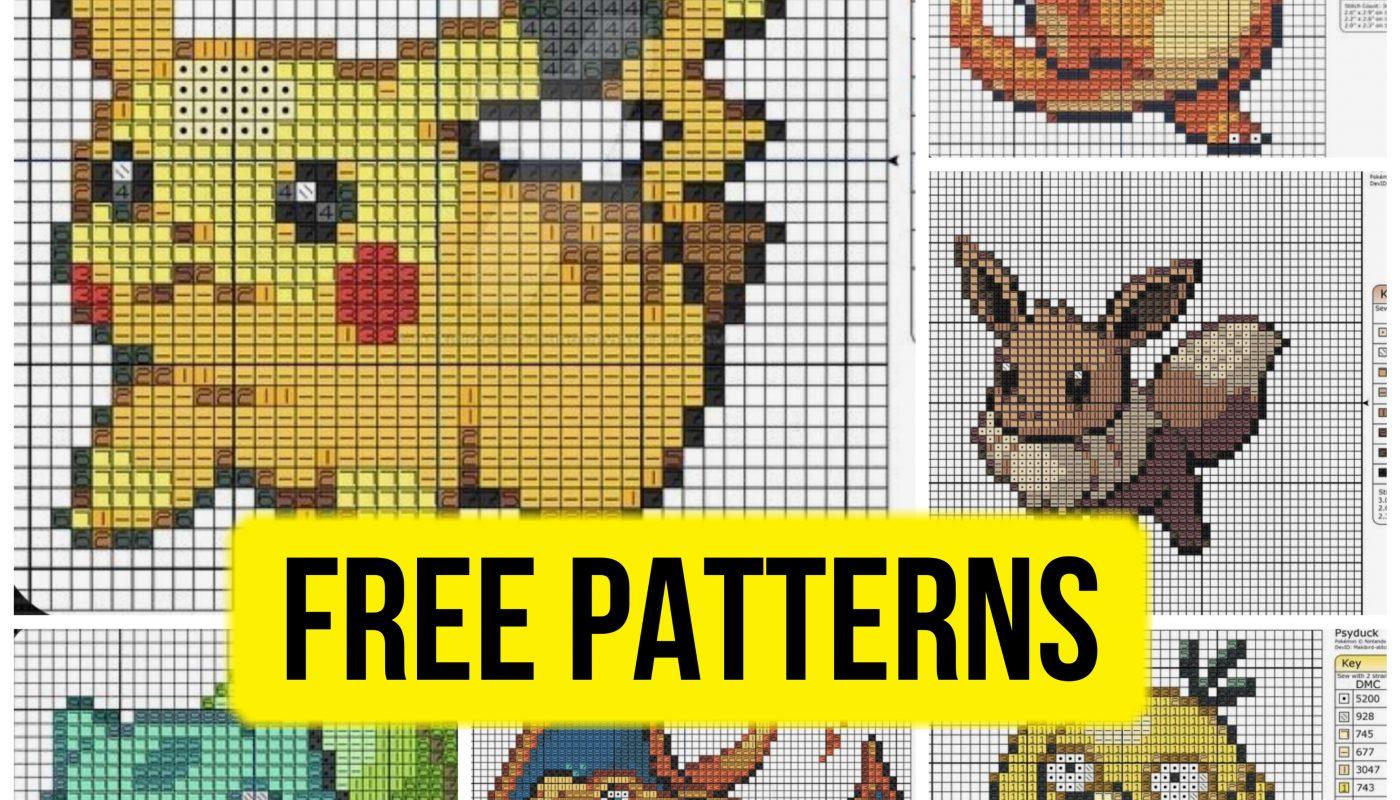 Mega Set Pokemon Free Cross Stitch Patterns for Beginners