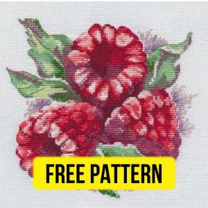 “Raspberries” - Free Cross Stitch Pattern Berries Nature