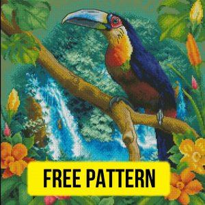“Parrot” - Free Cross Stitch Pattern Animals Nature Large