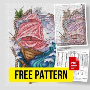 “Sea Ship” - Free Cross Stitch Pattern PDF Nature Download