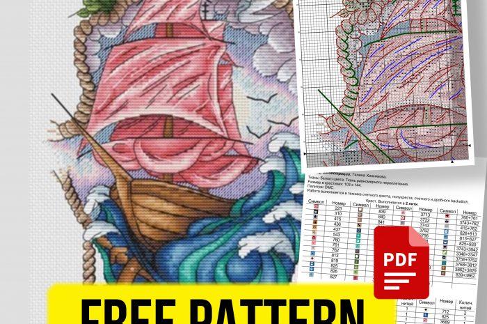“Sea Ship” – free cross stitch pattern