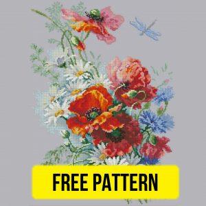 “Flowers” - Free Cross Stitch Pattern Large Nature Download