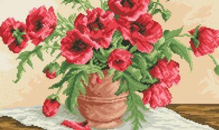 “Red Flowers” - Free Cross Stitch Pattern Large Nature