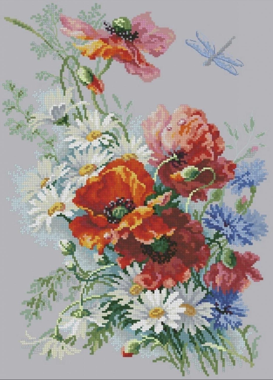 “Flowers” - Free Cross Stitch Pattern Large Nature Download