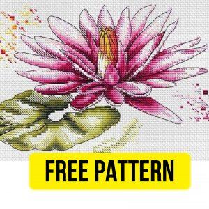 “Water Lily” - Free Cross Stitch Pattern Flowers Nature