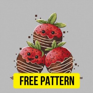 “Chocolate Strawberries” - Free Cross Stitch Pattern