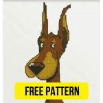 “Doberman” - Free Cross Stitch Pattern Animals Dog Design