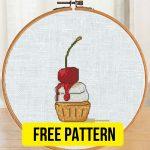 “Cherry Cake” - Free Cross Stitch Pattern Food Cafe